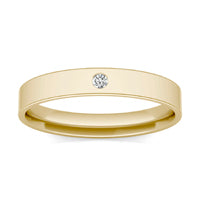 0.03 CTW Round Caydia Lab Grown Diamond Solitaire Comfort-Fit 5MM Ring 14K Yellow Gold