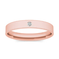 0.03 CTW Round Caydia Lab Grown Diamond Solitaire Comfort-Fit 5MM Ring 14K Rose Gold