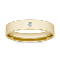 0.03 CTW Round Caydia Lab Grown Diamond Solitaire Comfort-Fit 6MM Ring 14K Yellow Gold