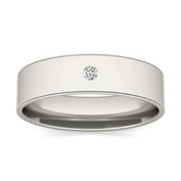 0.03 CTW Round Caydia Lab Grown Diamond Solitaire Comfort-Fit 7MM Ring 14K White Gold