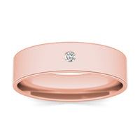 0.03 CTW Round Caydia Lab Grown Diamond Solitaire Comfort-Fit 7MM Ring 14K Rose Gold