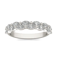 7/8 CTW Marquise Two Row Anniversary Ring 14K White Gold