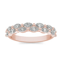 7/8 CTW Marquise Two Row Anniversary Ring 14K Rose Gold