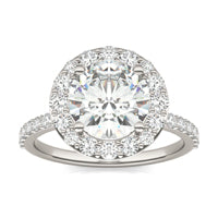 2.98 CTW DEW Round Forever One Moissanite Classic Halo Ring 14K White Gold
