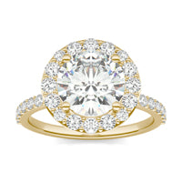 2.98 CTW DEW Round Forever One Moissanite Classic Halo Ring 14K Yellow Gold
