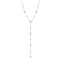 17 1/2 CTW Round Caydia Lab Grown Diamond Couture Pave Lariat Necklace 18K Rose Gold