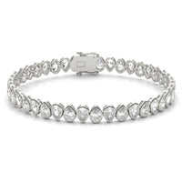6 1/3 CTW Pear Caydia Lab Grown Diamond Couture Bezel Set Alternating Bracelet 14K White Gold