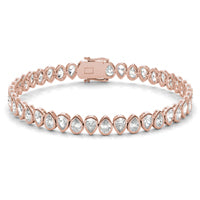 6 1/3 CTW Pear Caydia Lab Grown Diamond Couture Bezel Set Alternating Bracelet 14K Rose Gold
