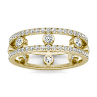 1 2/5 CTW Round Caydia Lab Grown Diamond Couture Eternity Fashion Ring 14K Yellow Gold