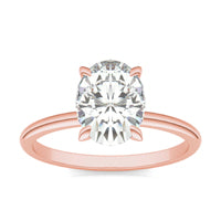 2.10 CTW DEW Oval Forever One Moissanite Classic Solitaire Ring 14K Rose Gold