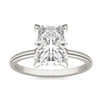 2.70 CTW DEW Radiant Forever One Moissanite Classic Solitaire Ring 14K White Gold