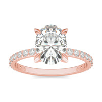 2 2/5 CTW Oval Caydia Lab Grown Diamond Classic Solitaire with Side Accents Ring 14K Rose Gold