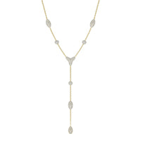 10 2/3 CTW Round Caydia Lab Grown Diamond Couture Pave Lariat Necklace 14K Yellow Gold