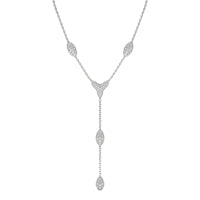 8 1/6 CTW Round Caydia Lab Grown Diamond Couture Pave Lariat Necklace 14K White Gold