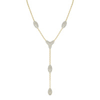 8 1/6 CTW Round Caydia Lab Grown Diamond Couture Pave Lariat Necklace 14K Yellow Gold