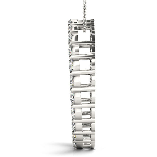 **Special Order - 2 1/4 CTW Round Caydia Lab Grown Diamond Shared Prong Circle Necklace in 14K White Gold