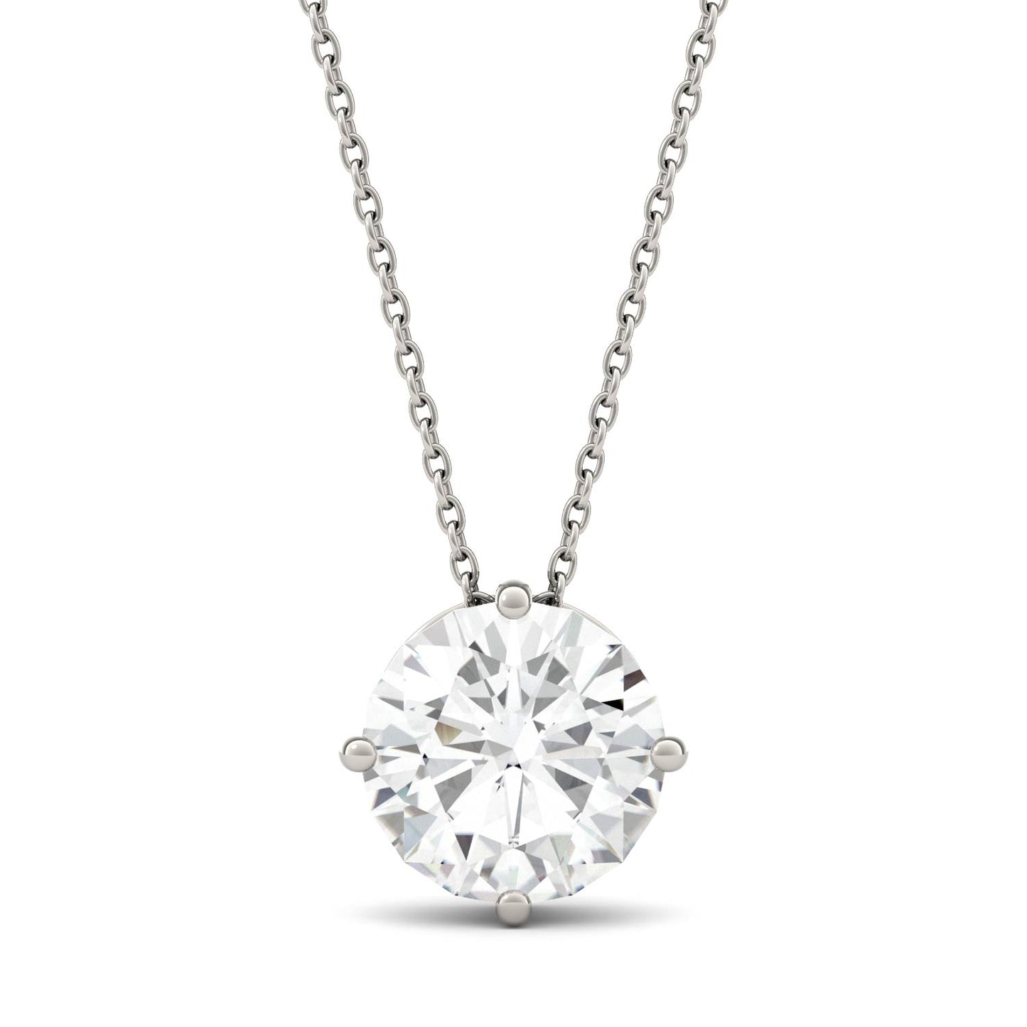3.27 CTW DEW Round Moissanite Necklace PT950 White Platinum