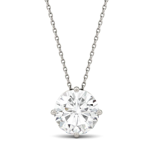 3.27 CTW DEW Round Moissanite Necklace PT950 White Platinum
