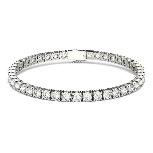 11.27 CTW DEW Round Moissanite Bracelet 14K White Gold
