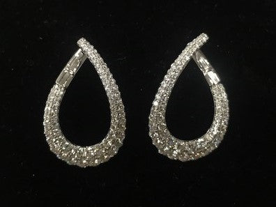 14K White Gold Bypass Hoop