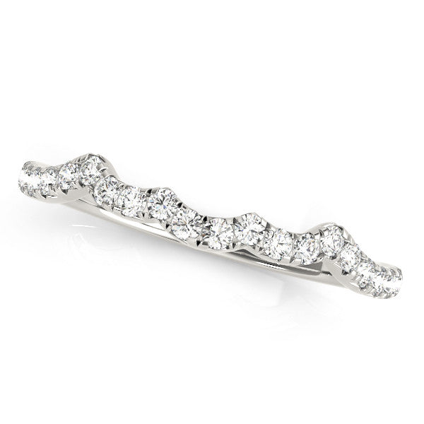 **Special Order - Matching Band for Forever One Moissanite Solitaire with Side Accents Bridal Ring in 14K White Gold, SIZE 4.5