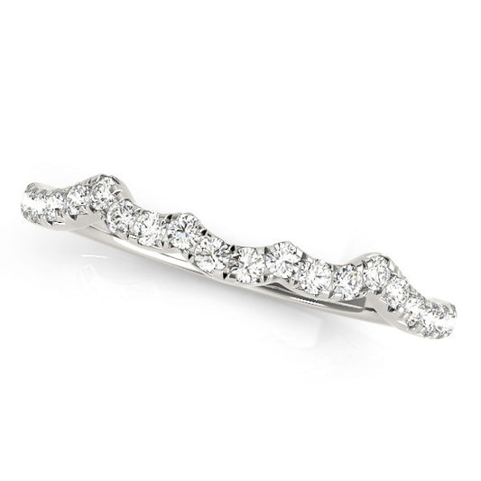 **Special Order - Matching Band for Forever One Moissanite Solitaire with Side Accents Bridal Ring in 14K White Gold, SIZE 4.5