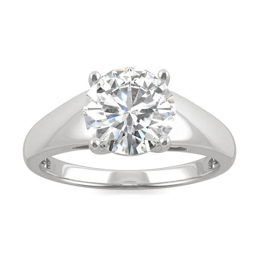 14K White Gold 2.42CT LGD-G Round Brilliant Solitaire Ring Size 6.0