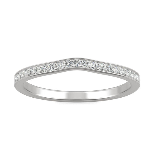 0.18 CTW DEW Round Moissanite Ring 14K White Gold