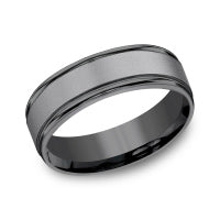 Matte Center Comfort-Fit with Edges 7.0mm Ring Tantalum