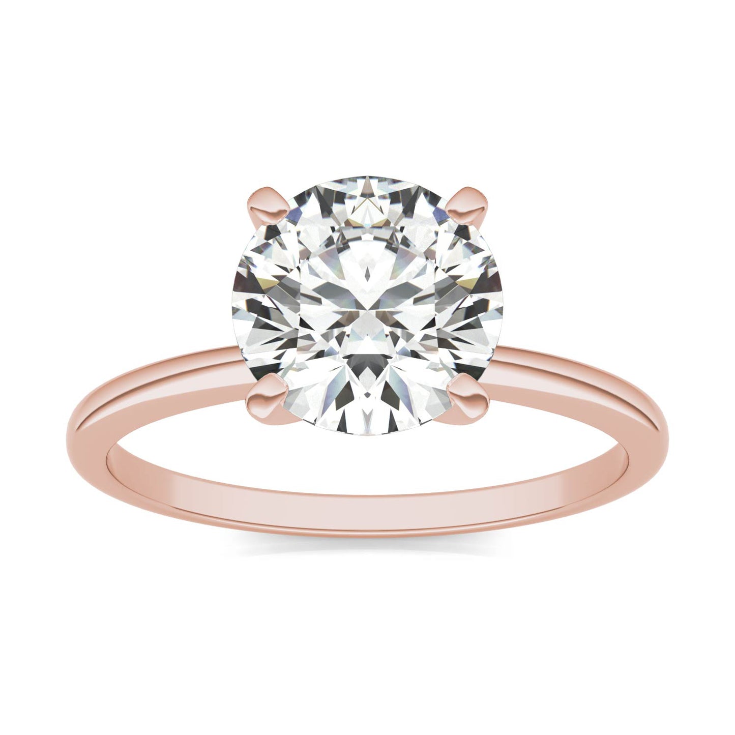 2 CTW Round Caydia Lab Grown Diamond Solitaire Engagement Ring 14K Rose Gold