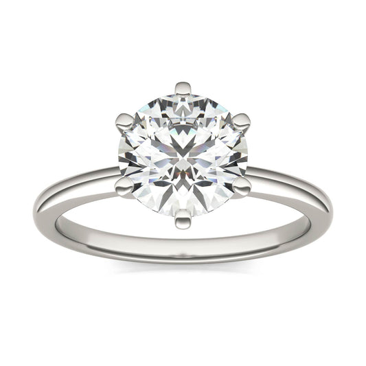 2 CTW Round Caydia Lab Grown Diamond Six Prong Solitaire Engagement Ring 14K White Gold