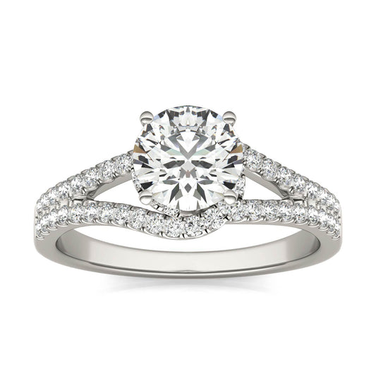 1 1/3 CTW Round Caydia Lab Grown Diamond Infinity Loop Engagement Ring 14K White Gold