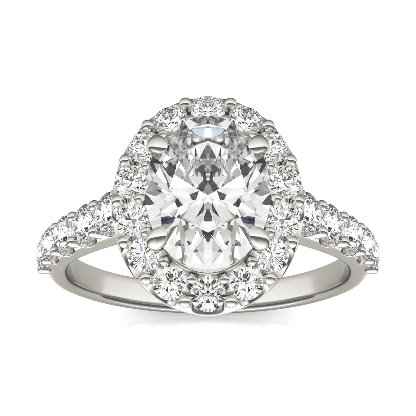 Platinum 2.05CT LGD-G Oval Halo Ring Size 8.0