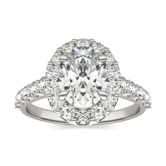 Platinum 2.05CT LGD-G Oval Halo Ring Size 8.0