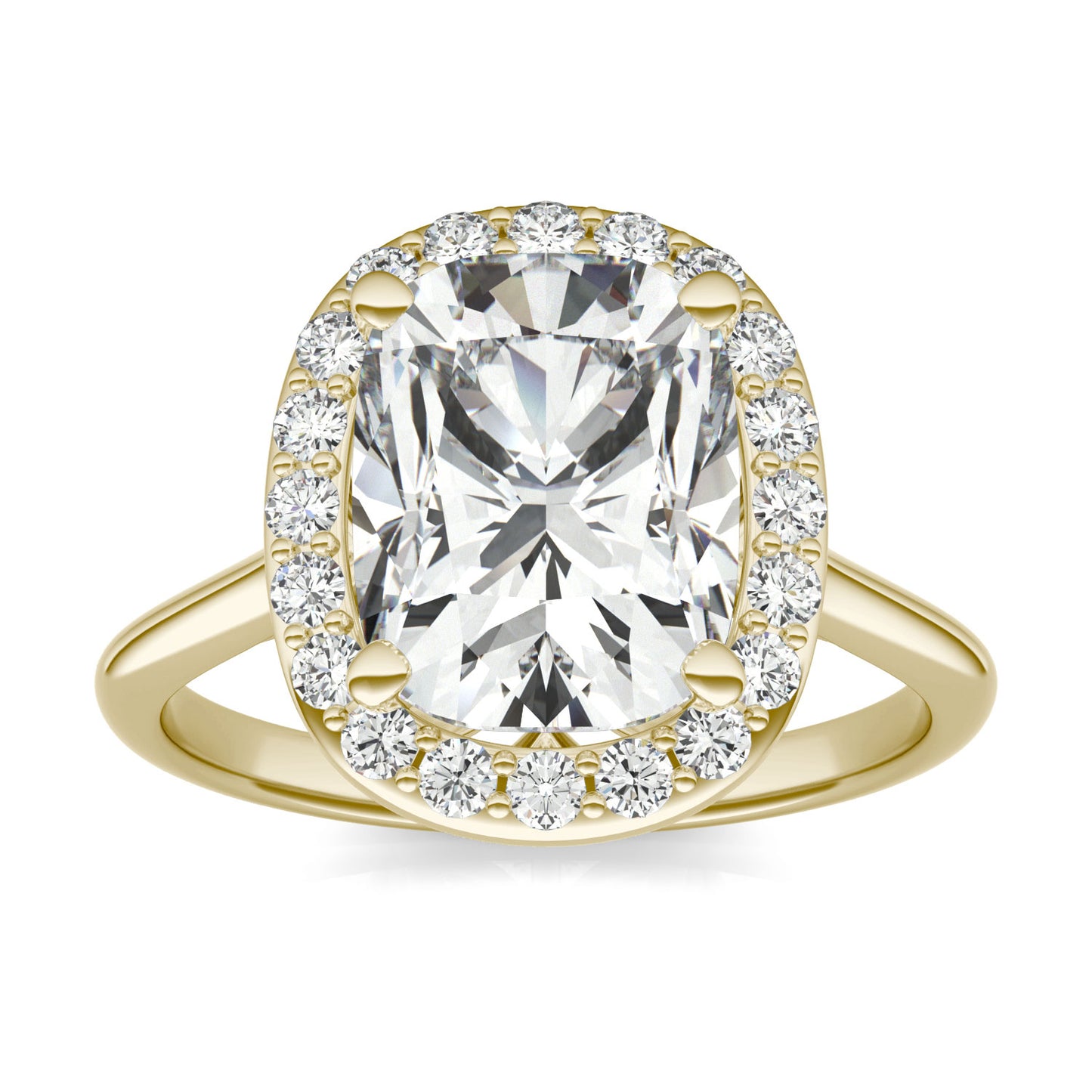 **Special Order - Elongated Cushion Halo Engagement Ring 14K Yellow Gold, Ring Size 5.5