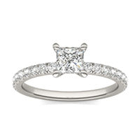 1 CTW Square Caydia Lab Grown Diamond Ring PT950 White Platinum