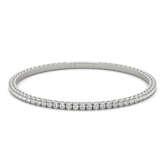 3.35 Ct. Tw. Forever One Moissanite Flexible Eternity Bangle Bracelet in 14K White Gold