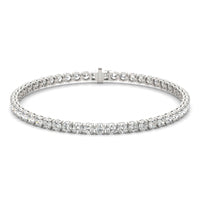 5.30 CTW DEW Round Forever One Moissanite Classic Tennis Bracelet 14K White Gold