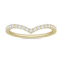 0.50 CTW DEW Round Forever One Moissanite Signature Curved Wedding Ring 14K Yellow Gold