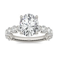 4.56 CTW DEW Oval Forever One Moissanite Trellis Engagement Ring 14K White Gold