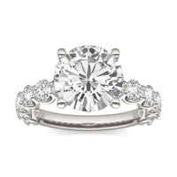 4.66 CTW DEW Round Forever One Moissanite Trellis Engagement Ring 14K White Gold