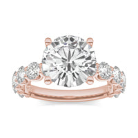 4.66 CTW DEW Round Forever One Moissanite Trellis Engagement Ring 14K Rose Gold