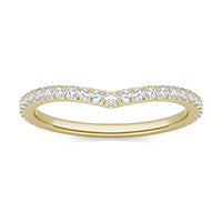 0.23 CTW DEW Round Forever One Moissanite Signature Curved Wedding Ring 14K Yellow Gold