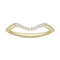 0.07 CTW DEW Round Forever One Moissanite Signature Curved Wedding Ring 14K Yellow Gold