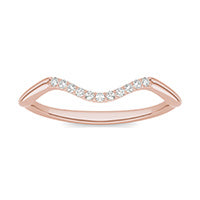 0.07 CTW DEW Round Forever One Moissanite Signature Curved Wedding Ring 14K Rose Gold
