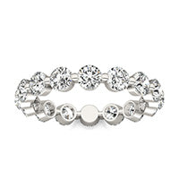 2 1/4 CTW Round Caydia Lab Grown Diamond Single Prong Eternity Ring 14K White Gold