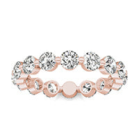 2 1/4 CTW Round Caydia Lab Grown Diamond Single Prong Eternity Ring 14K Rose Gold