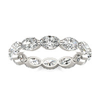 4 CTW Oval Caydia Lab Grown Diamond Couture East-West Eternity Ring 14K White Gold