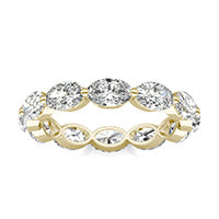4 CTW Oval Caydia Lab Grown Diamond Couture East-West Eternity Ring 14K Yellow Gold