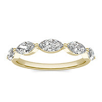 1 CTW Marquise Caydia Lab Grown Diamond East-West Five Stone Anniversary Ring 14K Yellow Gold